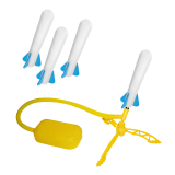 Stomp Rocket Jr. Glow Set, incl. 4 Schaumstoffraketen